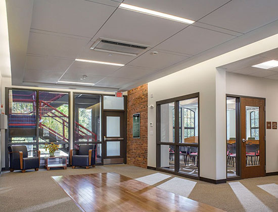 Complete interior renovation - main lobby of municipal offices view